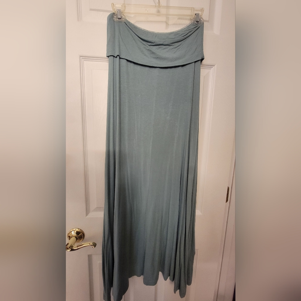 Discount Diva's Boutique Soft Bluegreen Foldover Maxi Skirt
